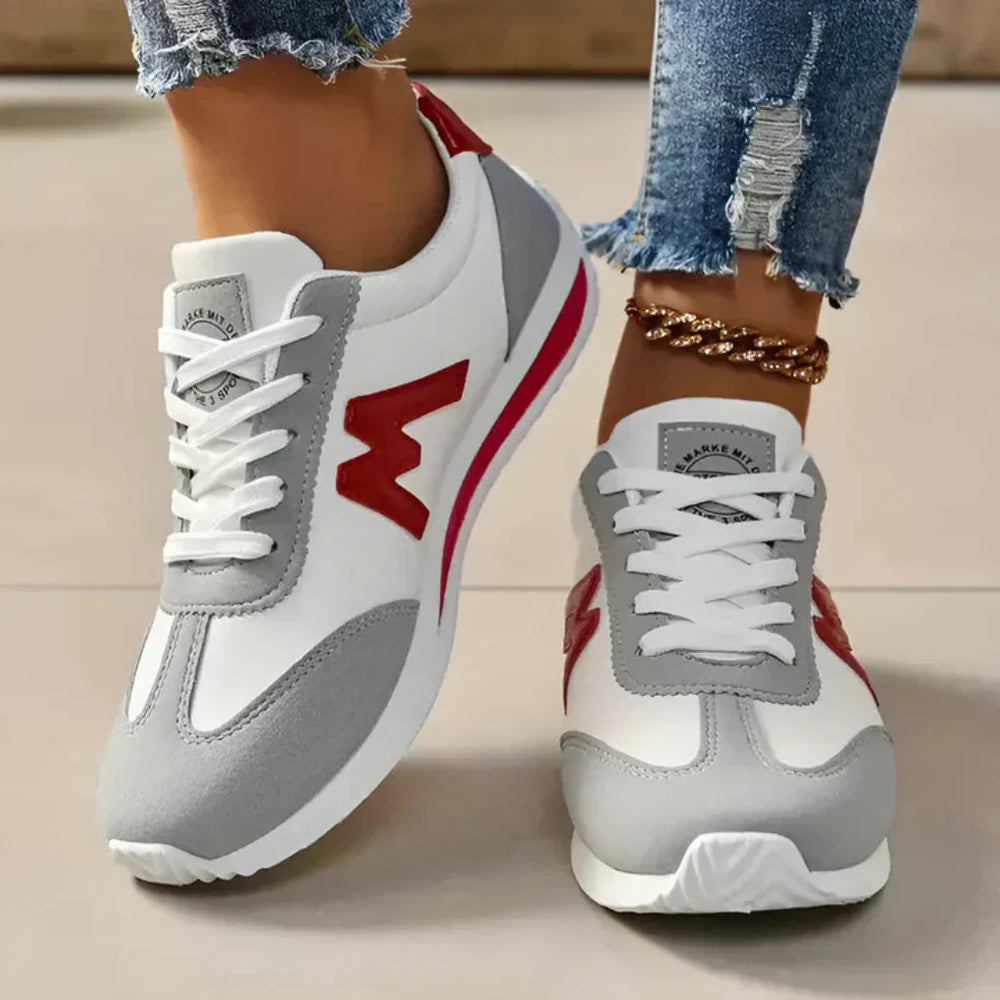 Lunvara - Zapatillas retro con cordones para mujer