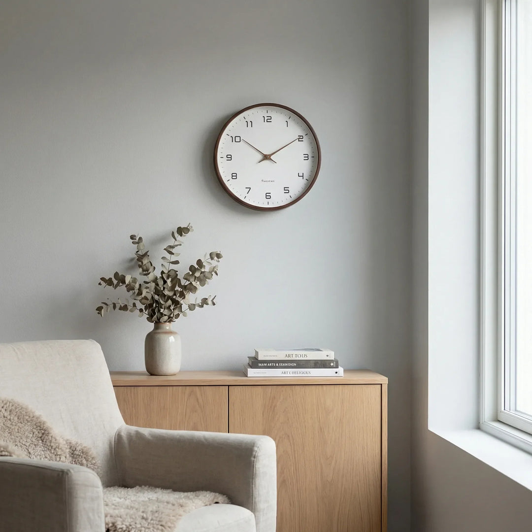 Lunvik - Reloj de pared redondo minimalista escandinavo