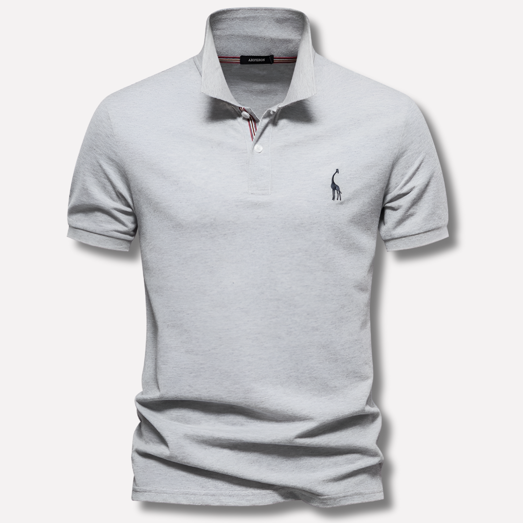 Polo de algodón de lujo con bordado de ciervo