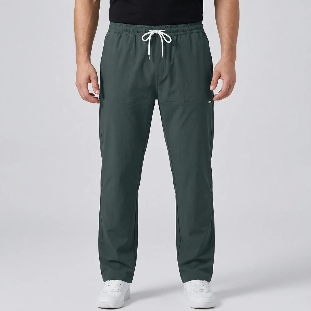 Luxtrend - Pantalones de pierna recta con cintura elástica