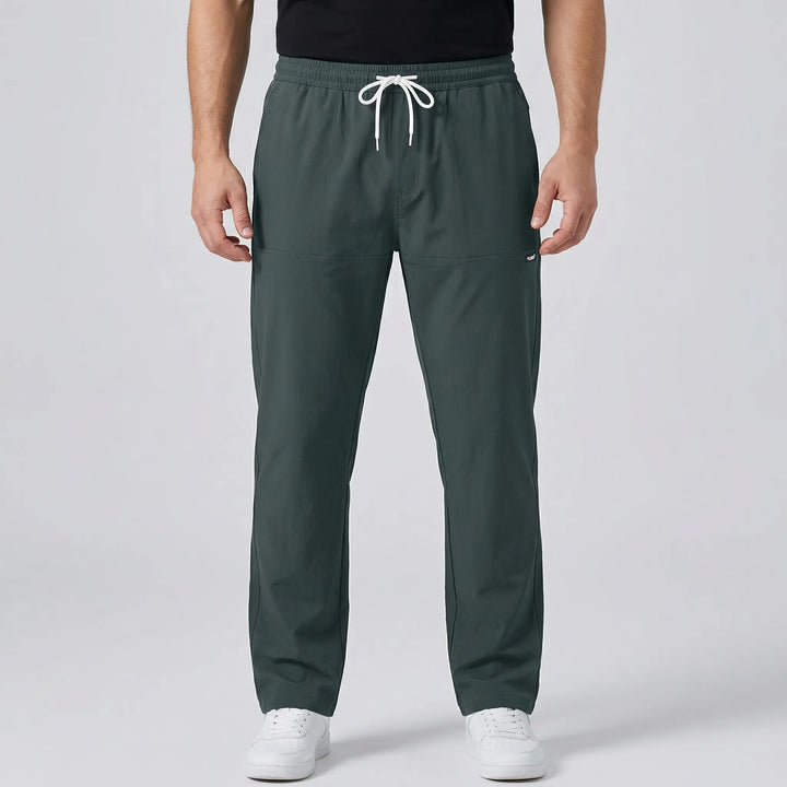 Luxtrend - Pantalones de pierna recta con cintura elástica