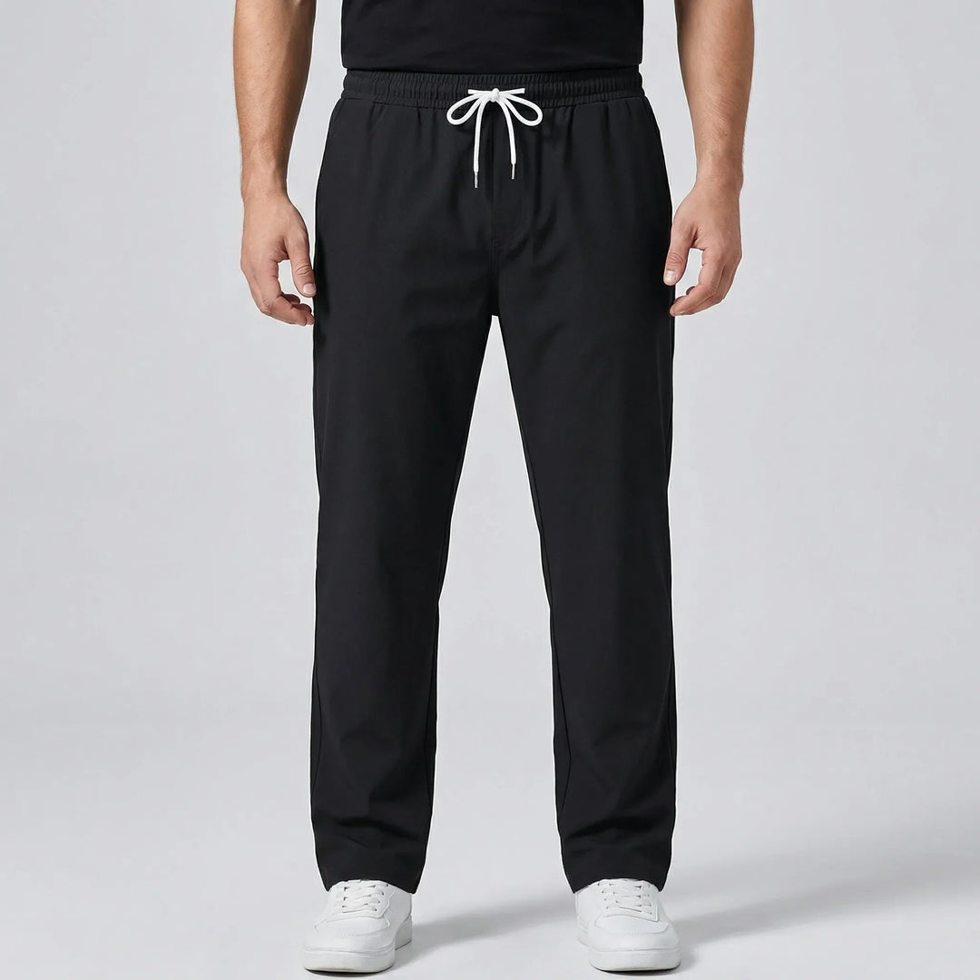 Luxtrend - Pantalones de pierna recta con cintura elástica