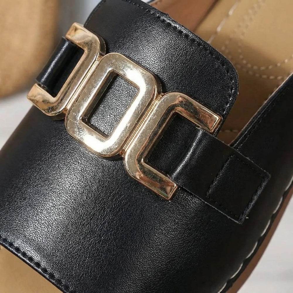 Luxvela - Sandalias de cuña con punta abierta