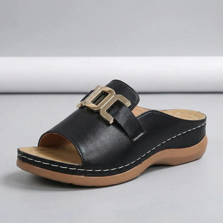 Luxvela - Sandalias de cuña con punta abierta