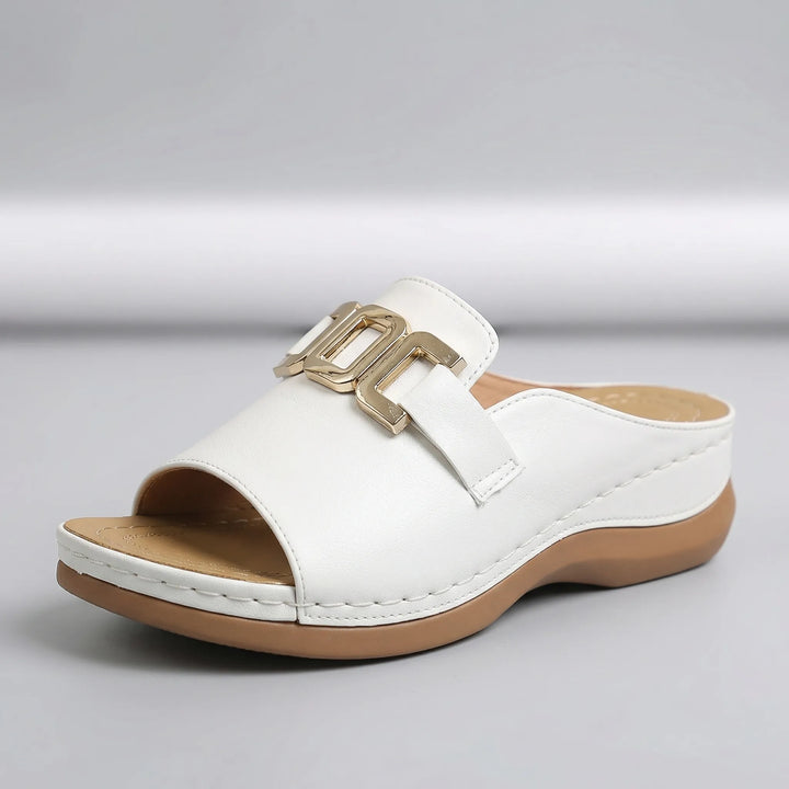Luxvela - Sandalias de cuña con punta abierta