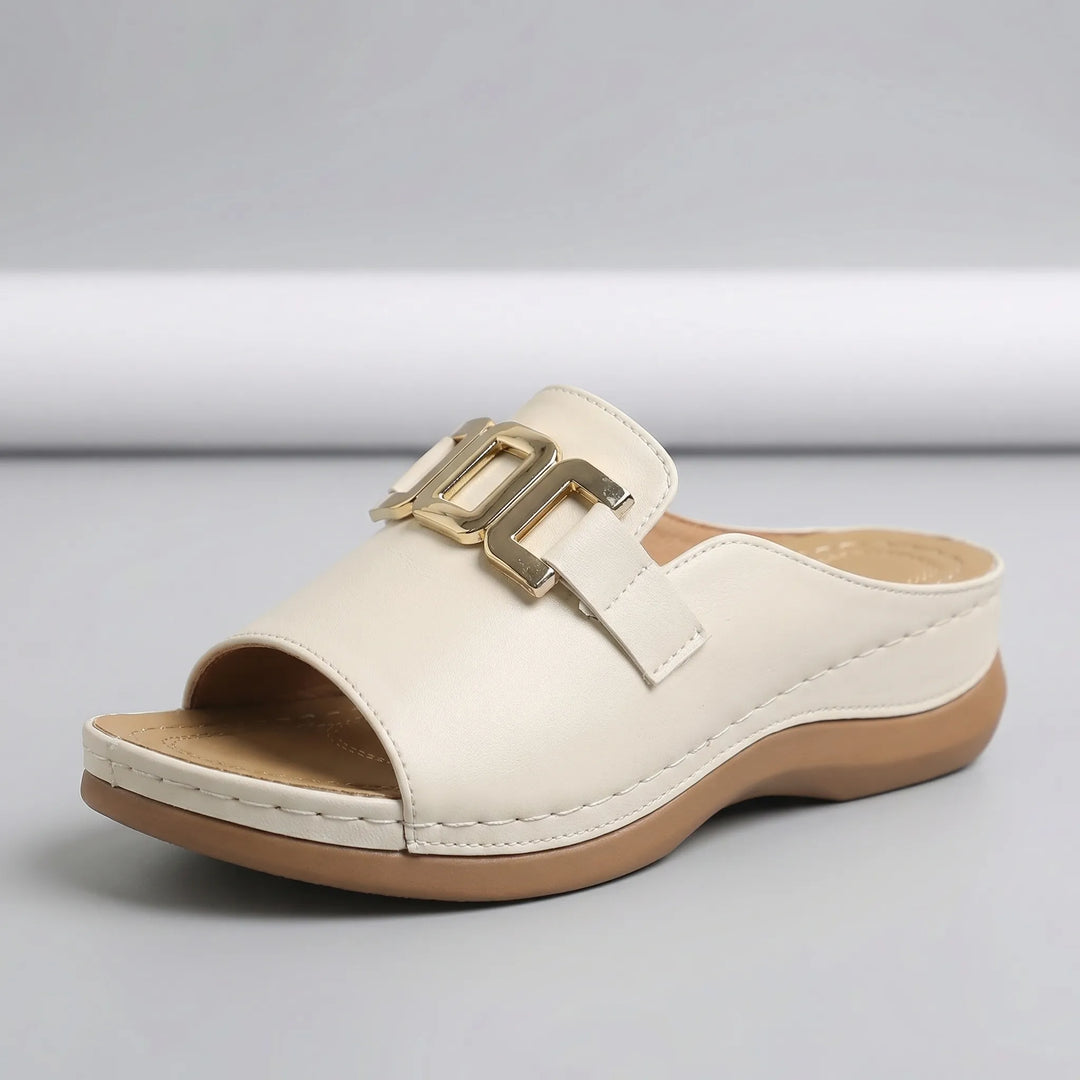 Luxvela - Sandalias de cuña con punta abierta