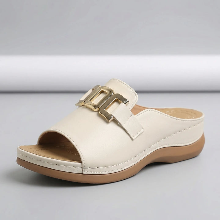 Luxvela - Sandalias de cuña con punta abierta
