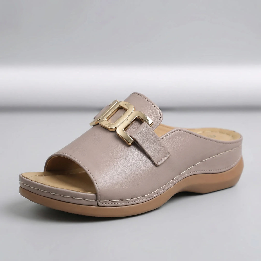 Luxvela - Sandalias de cuña con punta abierta