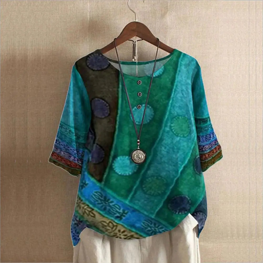 Elegante top de cuello redondo