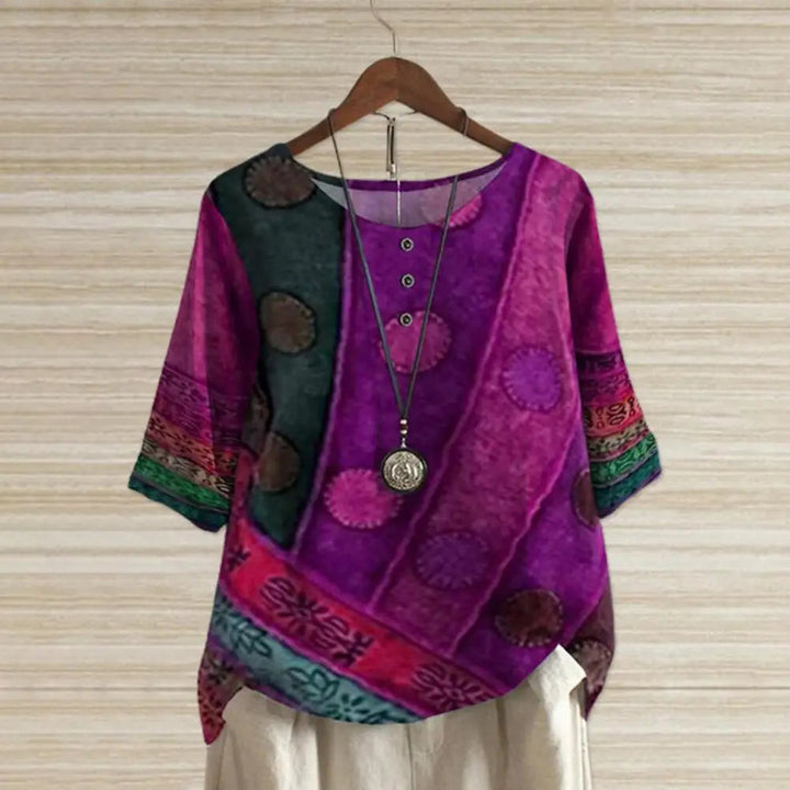 Elegante top de cuello redondo