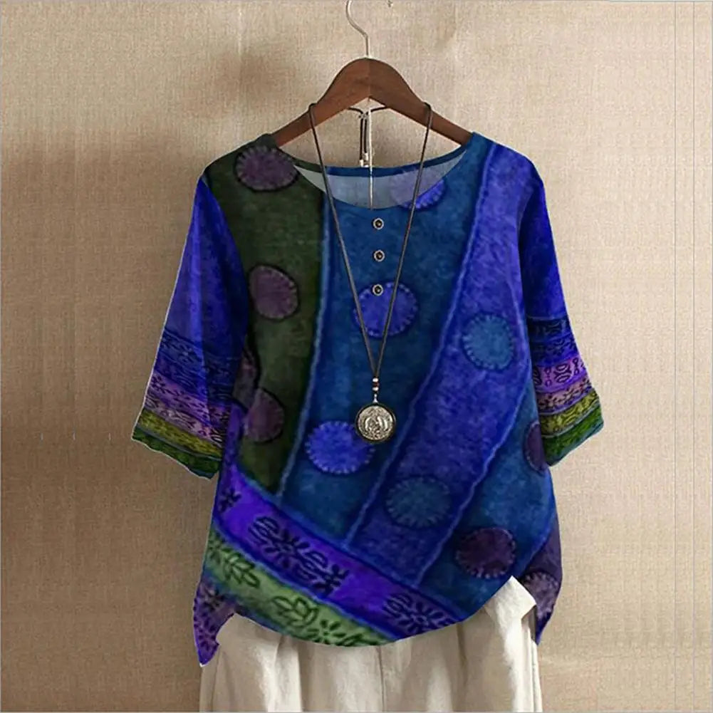 Elegante top de cuello redondo