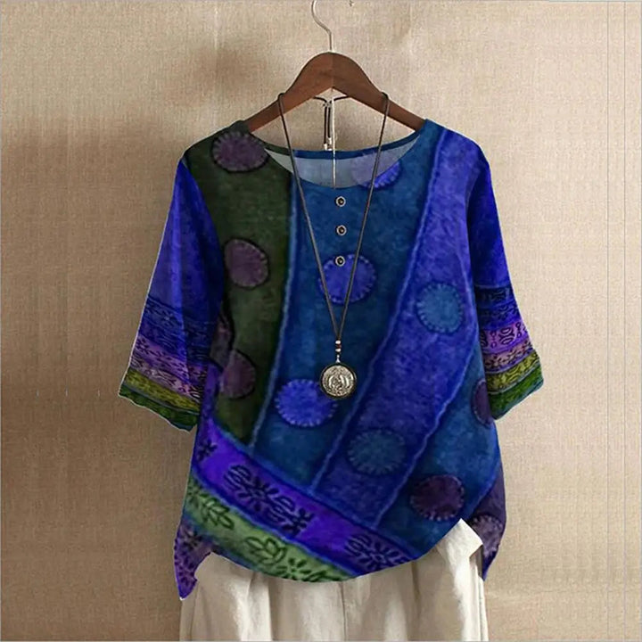 Elegante top de cuello redondo