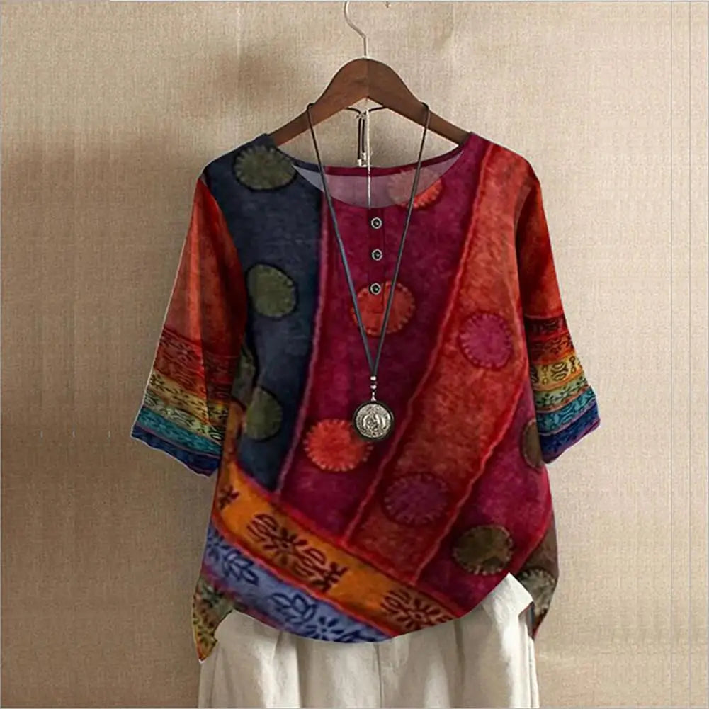Elegante top de cuello redondo