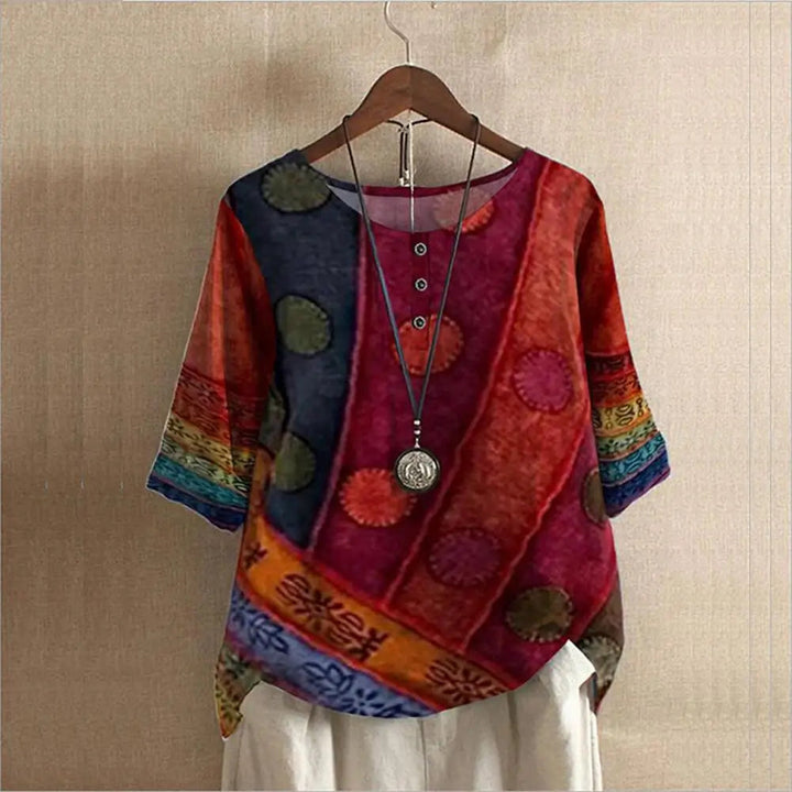Elegante top de cuello redondo