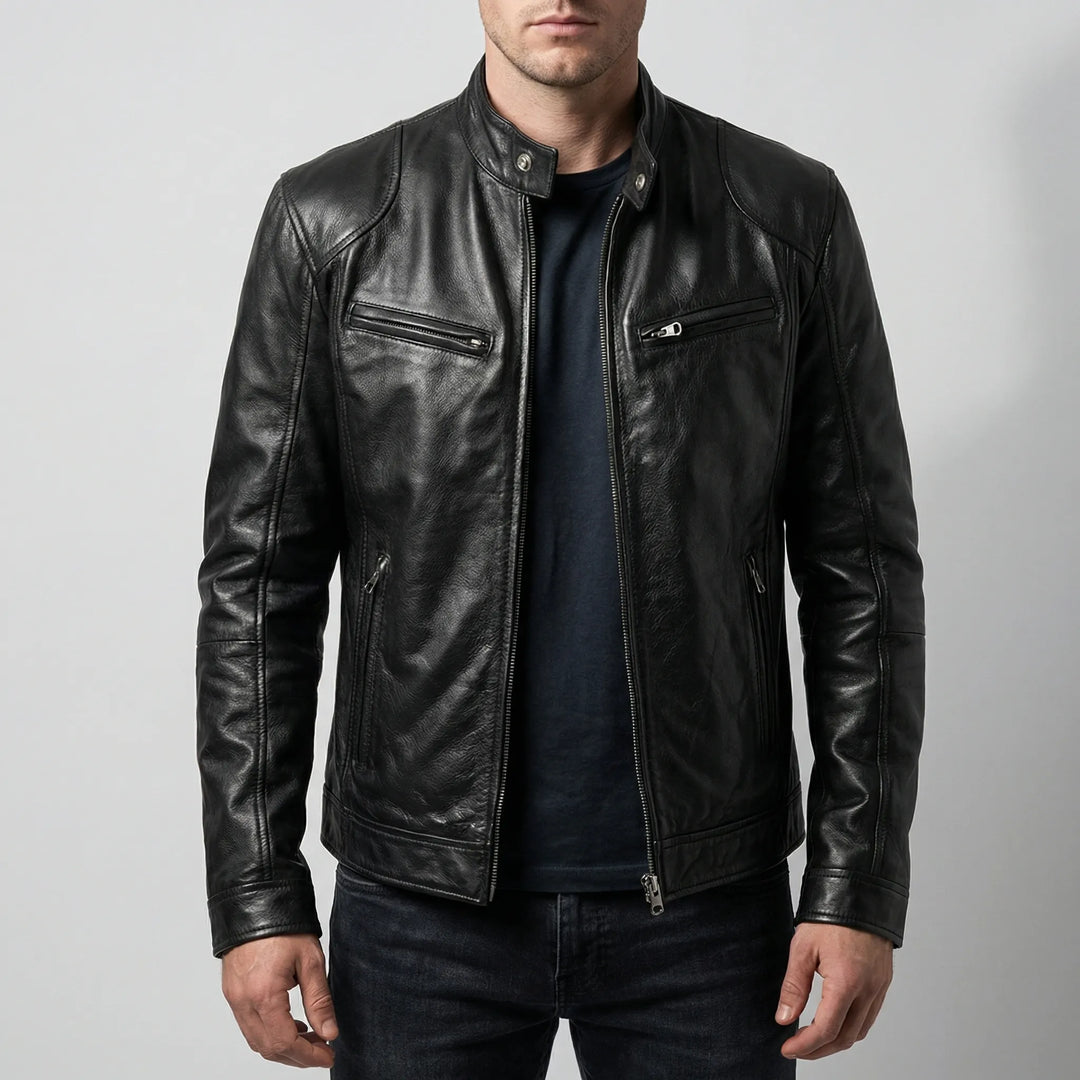 Maverik - Chaqueta clásica estilo motociclista con cremallera