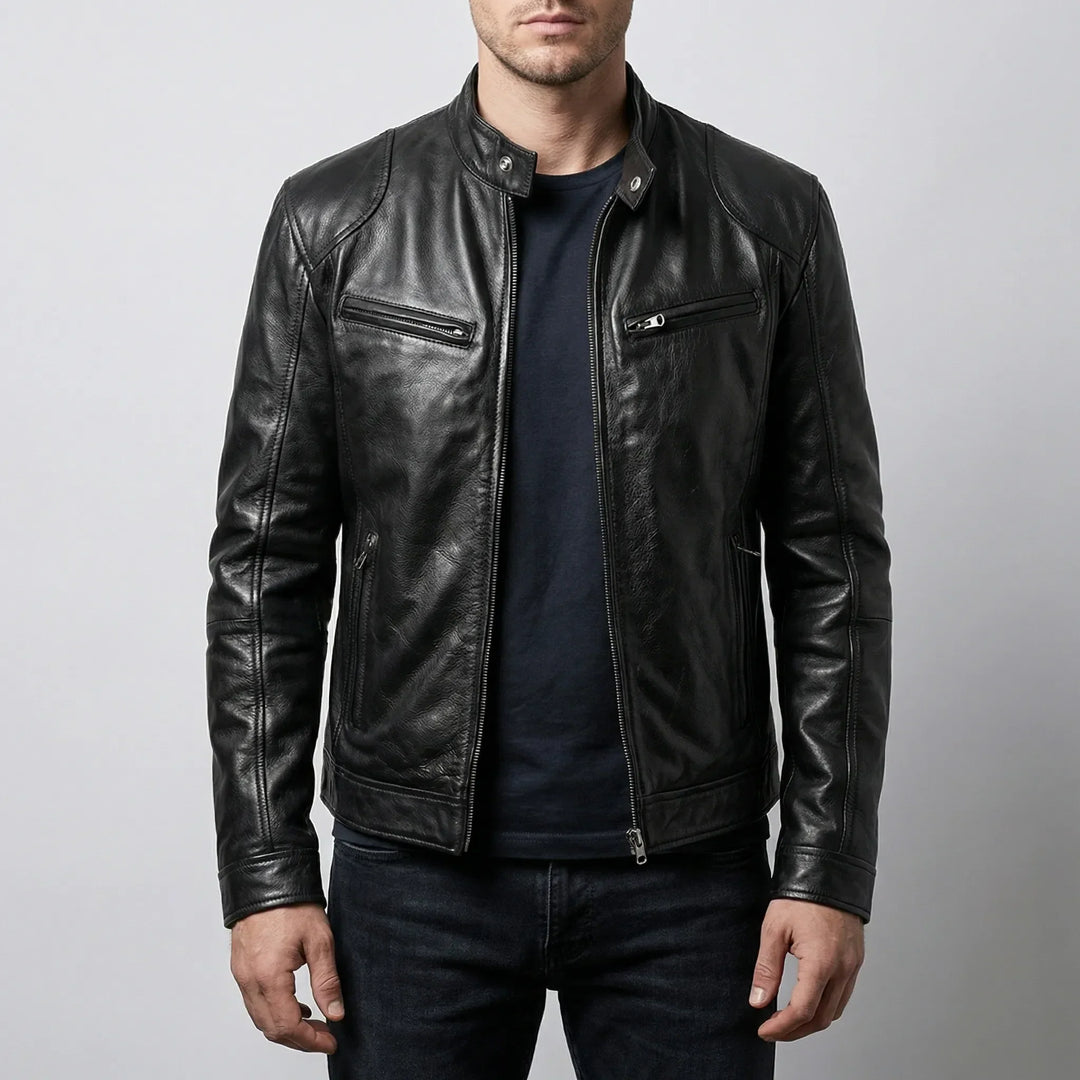 Maverik - Chaqueta clásica estilo motociclista con cremallera