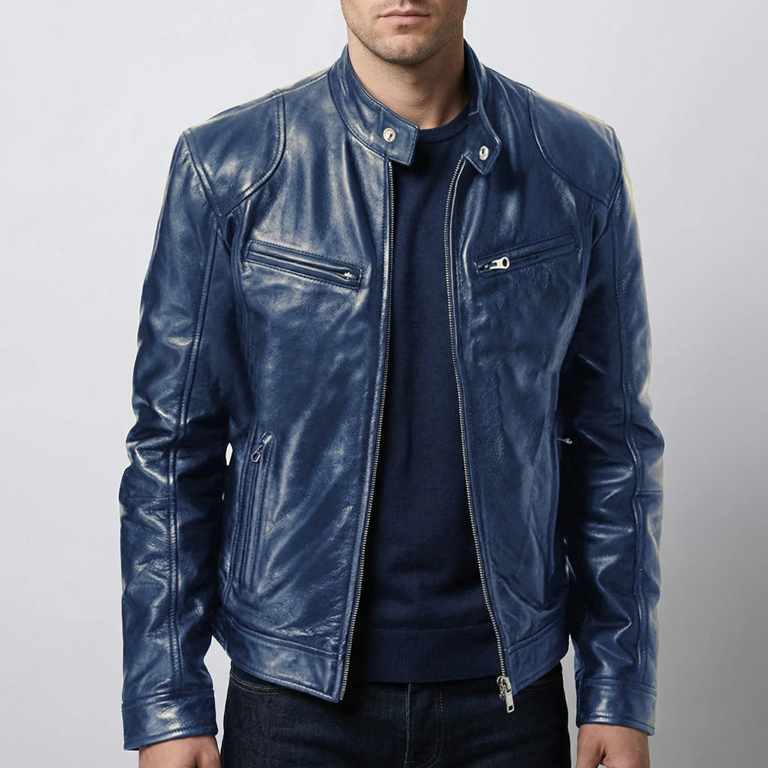 Maverik - Chaqueta clásica estilo motociclista con cremallera