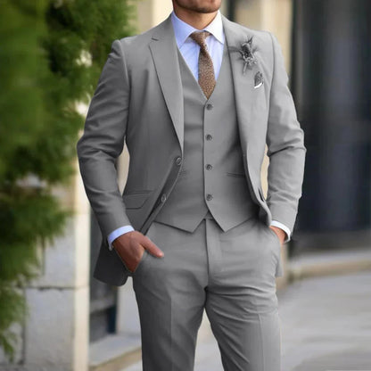 Brecken Elegante Traje de 3 Piezas para Hombre