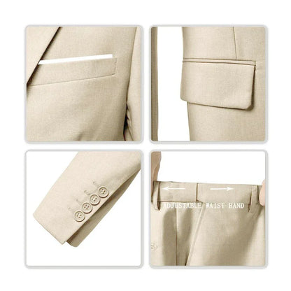 Brecken Elegante Traje de 3 Piezas para Hombre