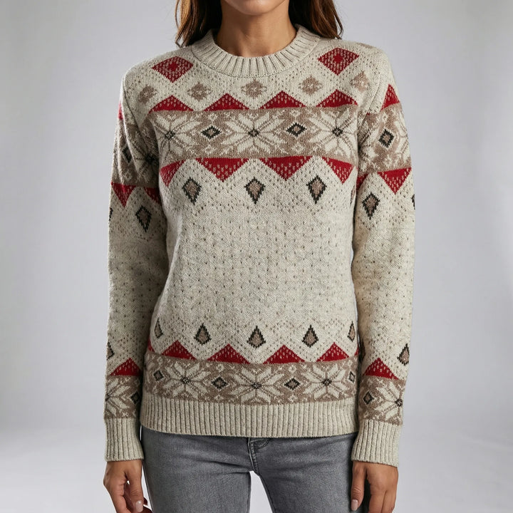 Motiknit - Jersey de punto de manga larga con estampado geométrico
