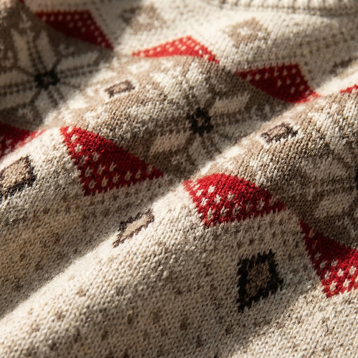 Motiknit - Jersey de punto de manga larga con estampado geométrico