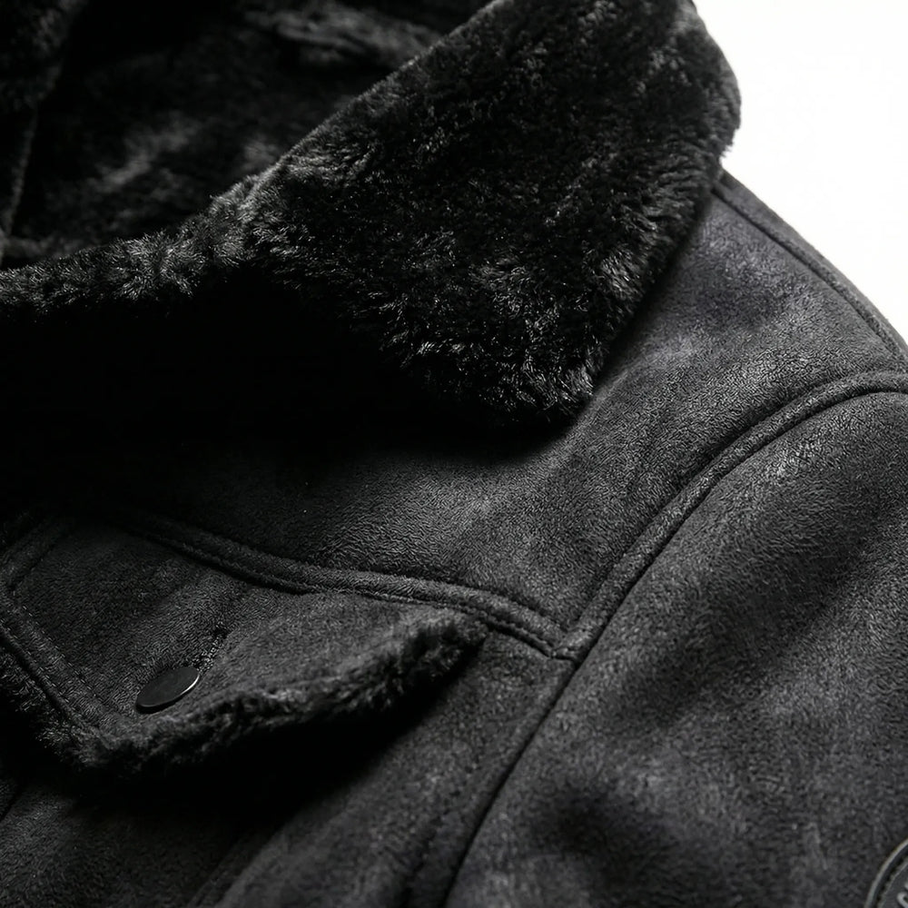 Mottrek - Chaqueta de moto con acabado de ante y forro polar