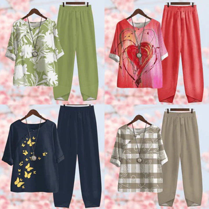 Conjunto de dos piezas con estampado floral vintage