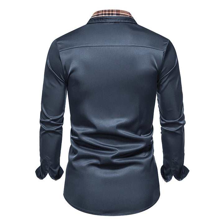 Camisa con detalles de cuadros refinados