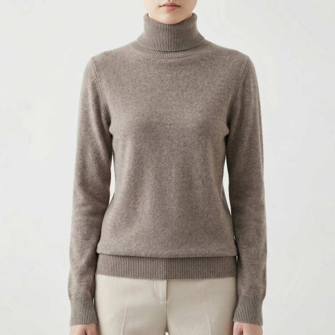 Neckova - Jersey de cuello alto de punto fino de corte ajustado