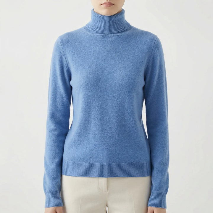 Neckova - Jersey de cuello alto de punto fino de corte ajustado