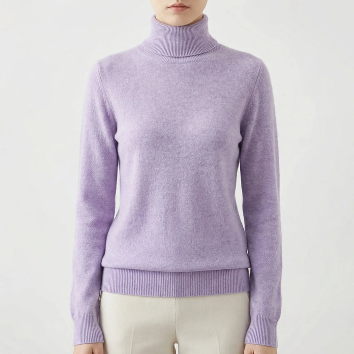 Neckova - Jersey de cuello alto de punto fino de corte ajustado