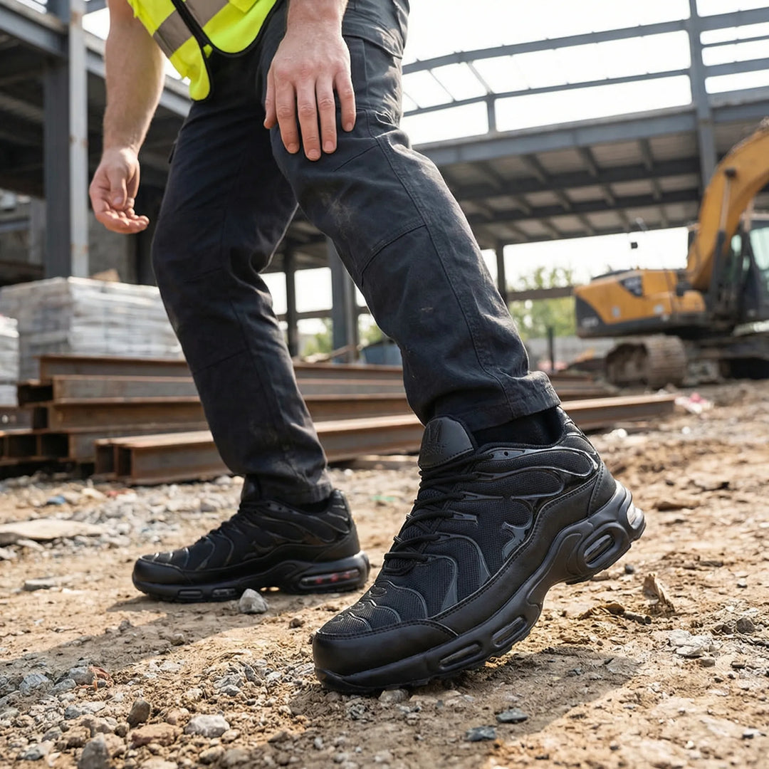 Nexorun - Zapato de seguridad ligero con cordones, color negro.