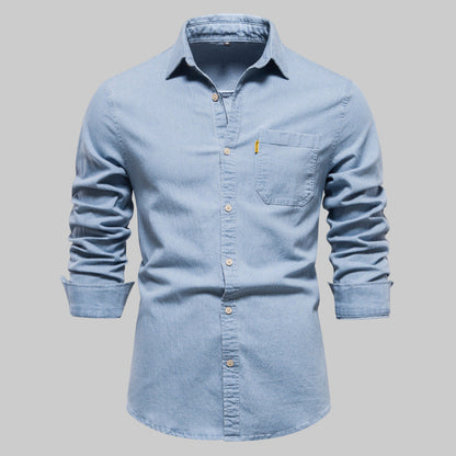 Camisa vaquera de manga larga para hombre