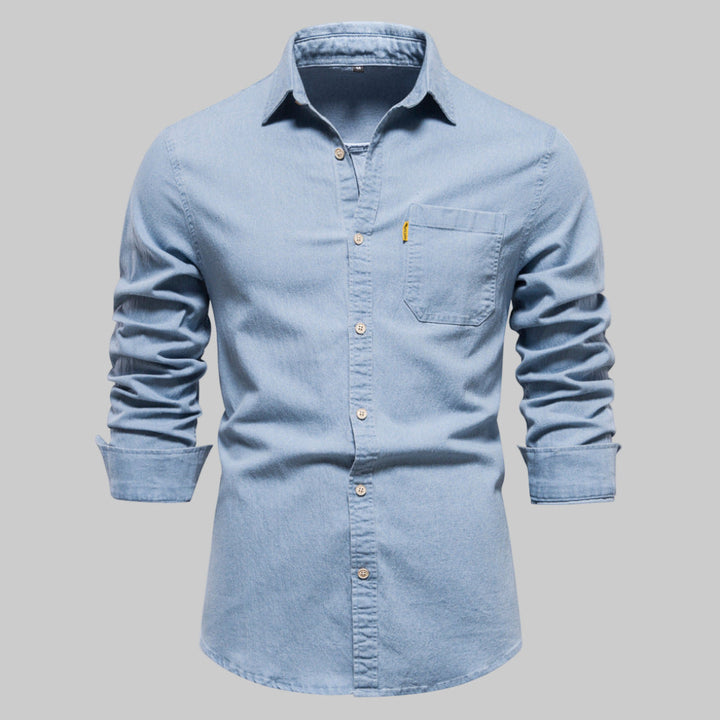 Camisa de Denim de Manga Larga para Hombres