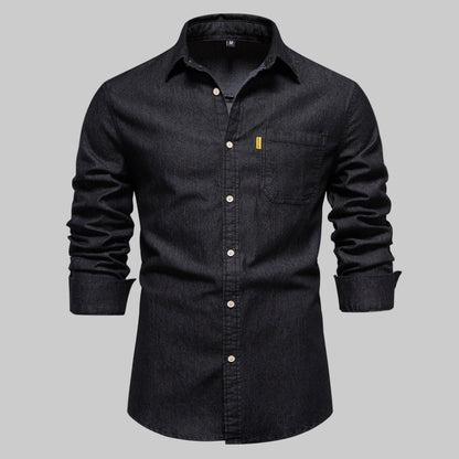 Camisa vaquera de manga larga para hombre
