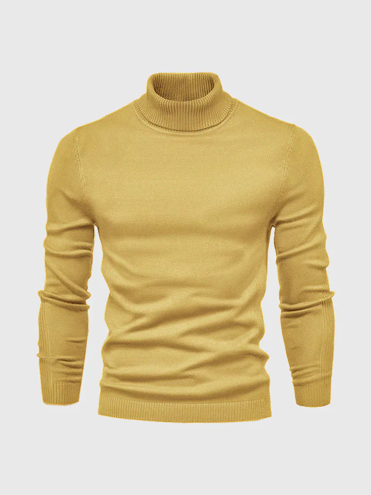 Suéter de Cuello Alto para Hombres – Lavable y Versátil