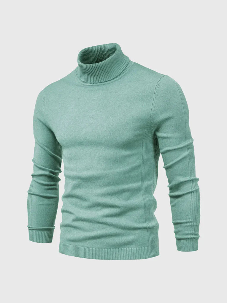 Suéter de Cuello Alto para Hombres – Lavable y Versátil