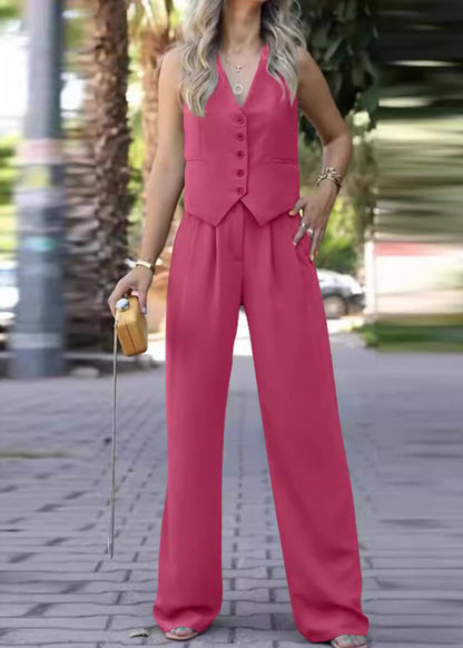 Elegante conjunto de chaqueta sin mangas para mujer