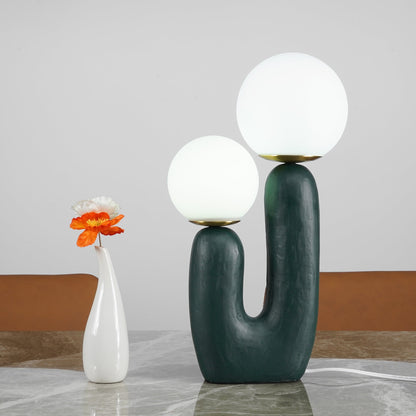 LumiVetro - Lámpara de Mesa Contemporánea de Vidrio y Resina