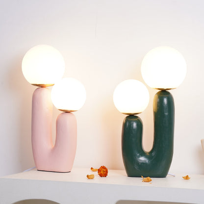 LumiVetro - Lámpara de Mesa Contemporánea de Vidrio y Resina