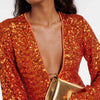 Vestido de Fiesta V‑De Lentejuelas Glamoroso