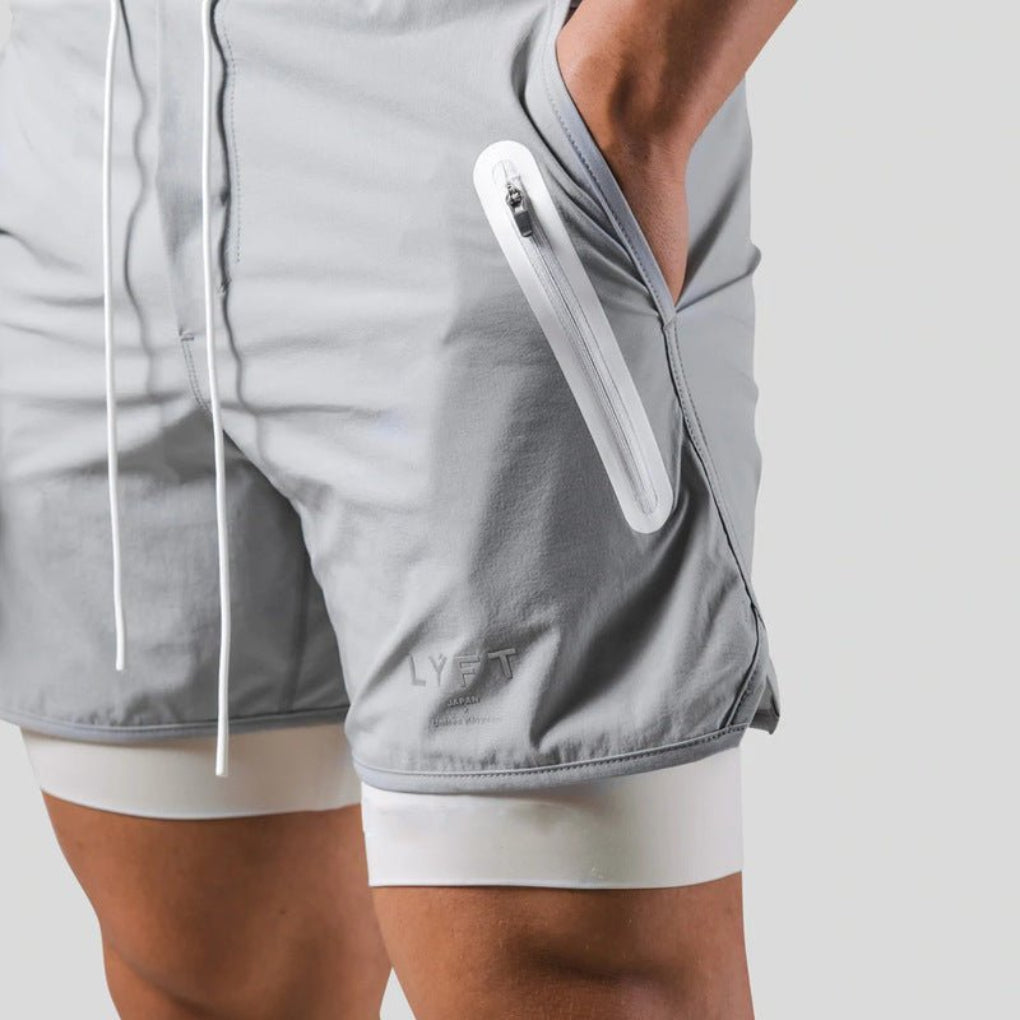 2-en-1 Pantalones Cortos Deportivos y de Entrenamiento Hombre