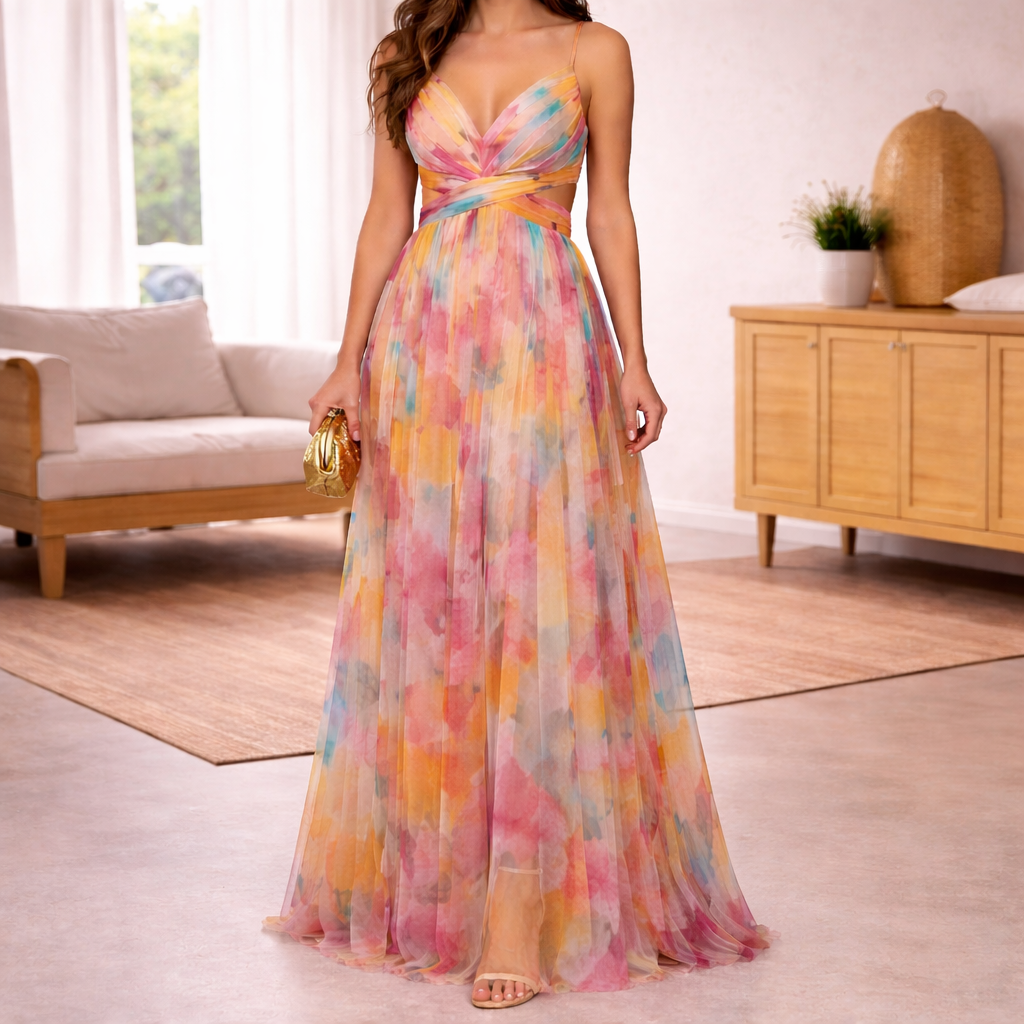 Vestido Maxi Sexy con Corte Hueco para Mujeres