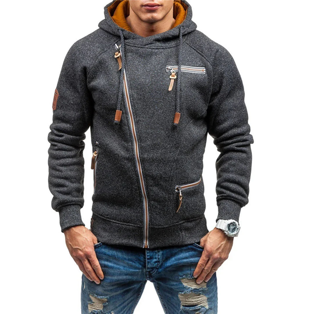 Sudadera informal con capucha y bolsillos para hombre