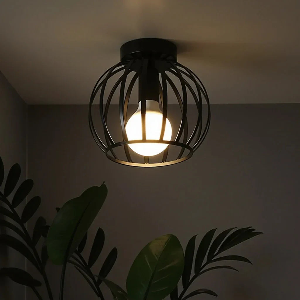 LumiFerro | Lámpara de Techo Industrial Negra
