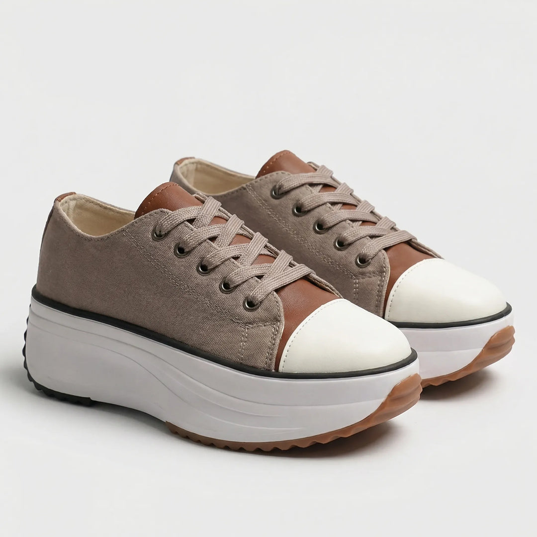 Platavy - Zapatillas deportivas con plataforma y cordones para mujer