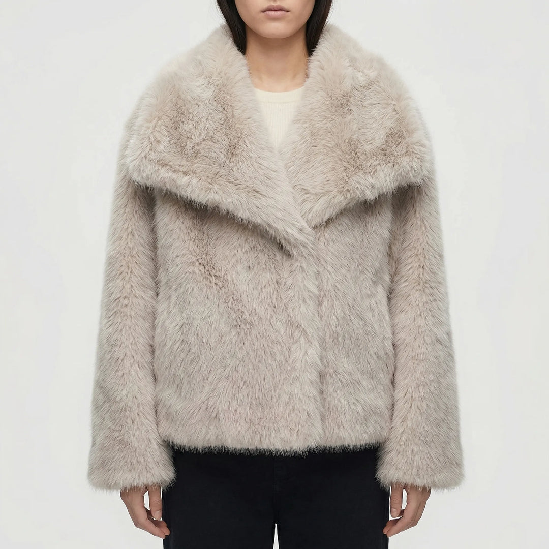 Plushova - Chaqueta de invierno semi-ajustada de piel sintética