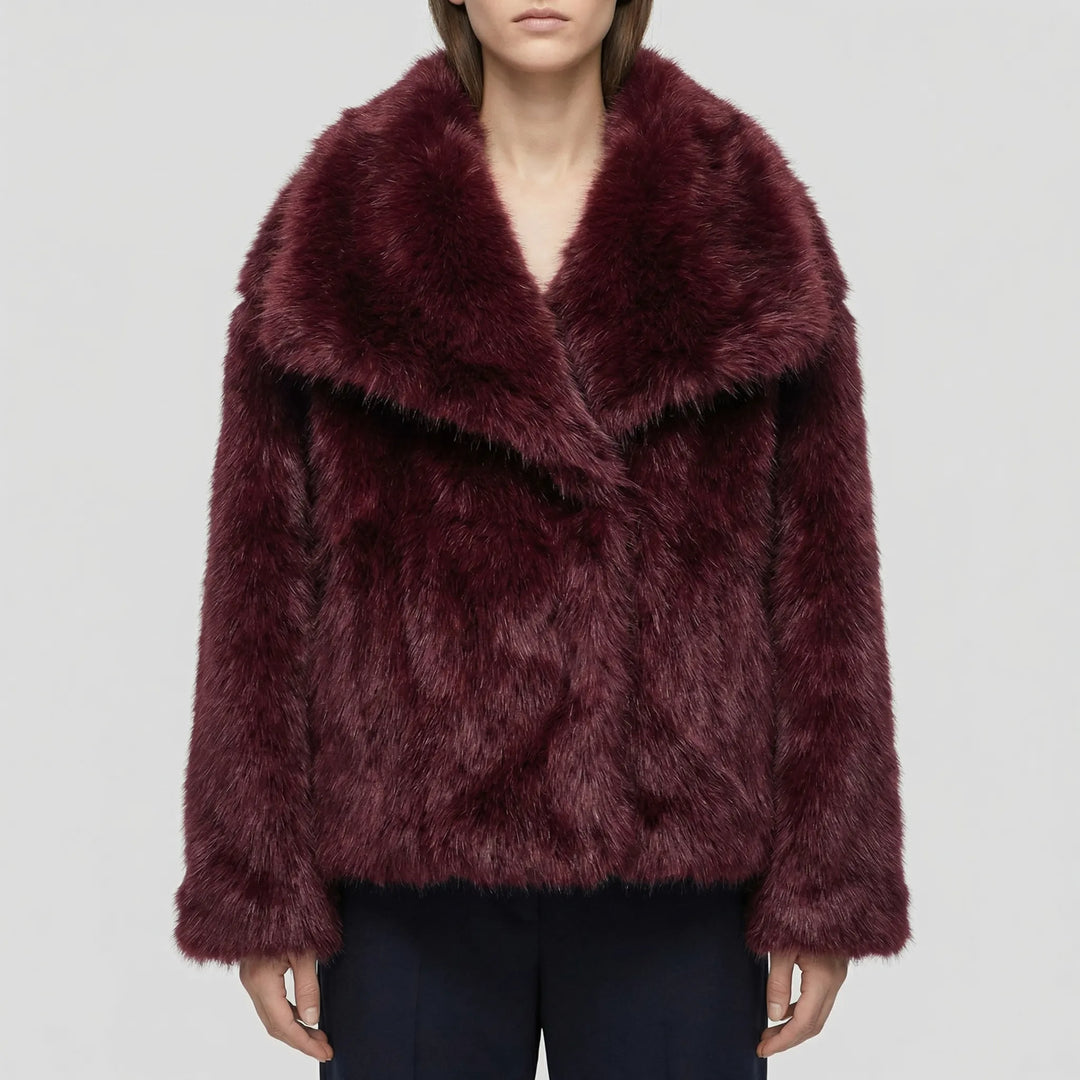 Plushova - Chaqueta de invierno semi-ajustada de piel sintética