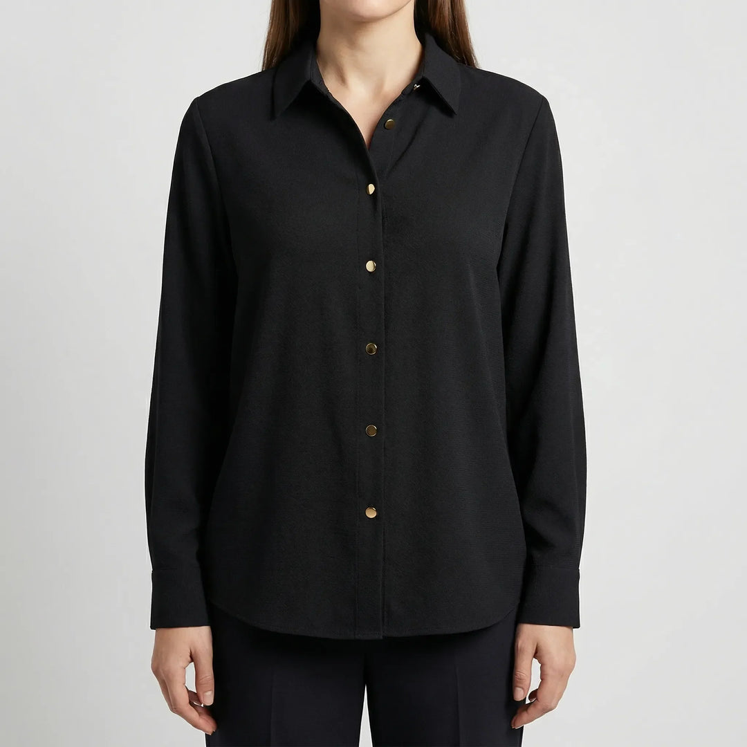 Camisa de manga larga acolchada con botones de Quiltonelle
