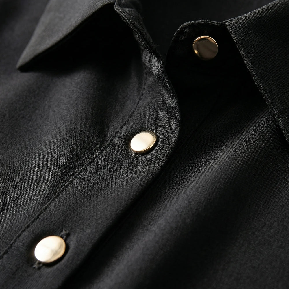 Camisa de manga larga acolchada con botones de Quiltonelle